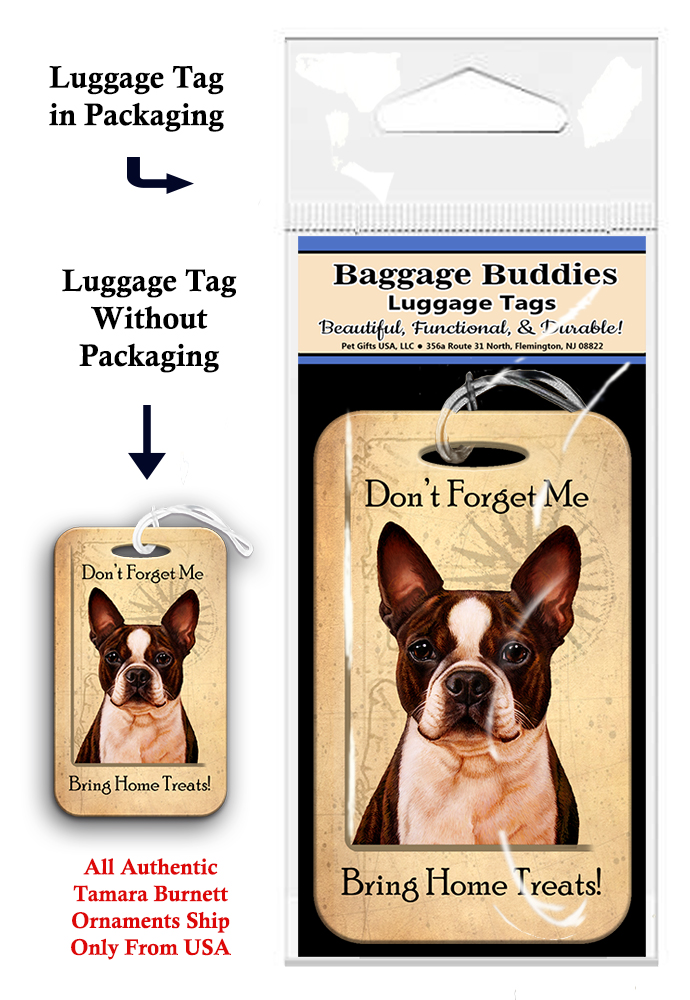 Boston Terrier Brindle and White - Baggage Buddy image