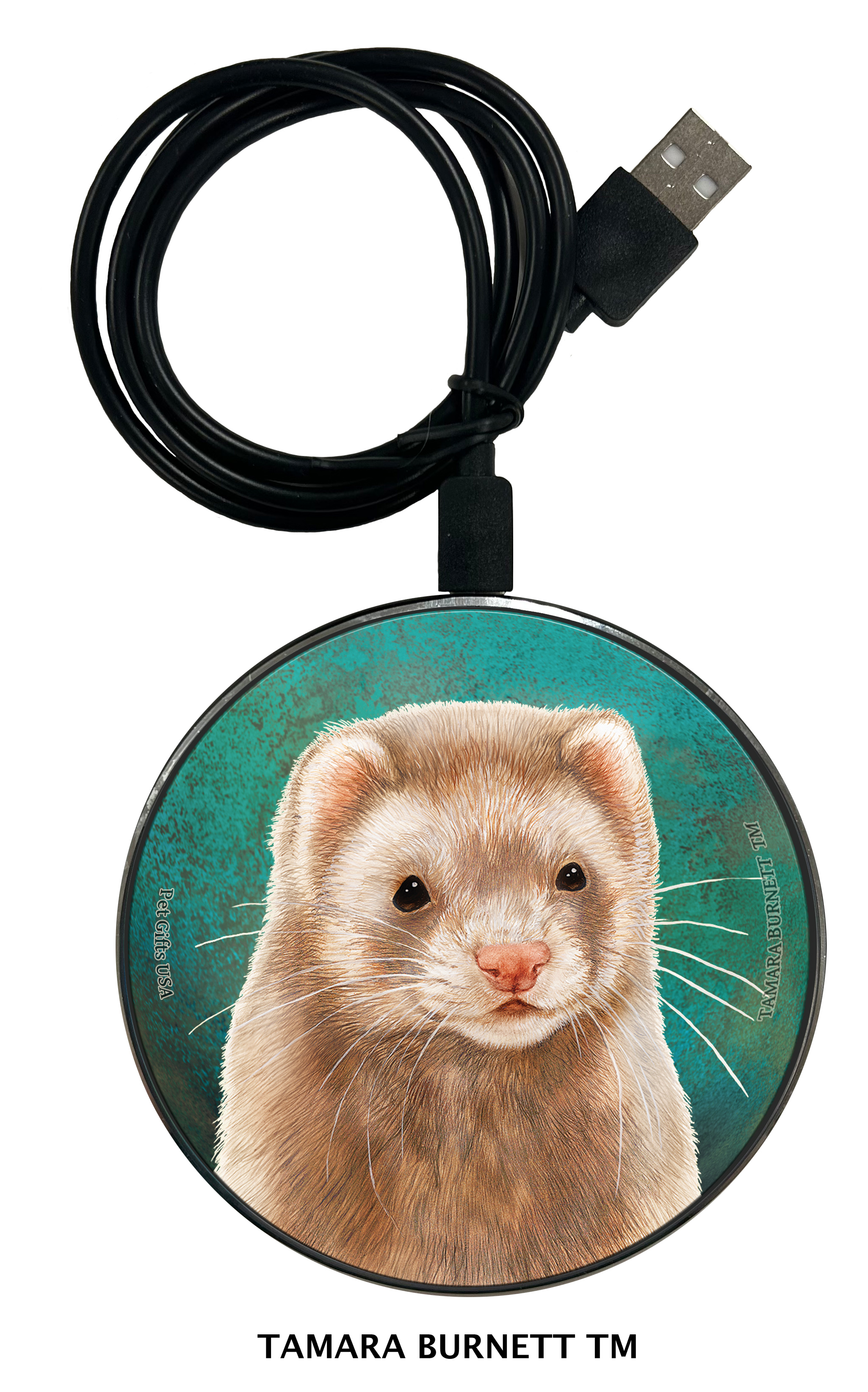Ferret Cinnamon - Zoomies Phone Charger | Pet Gifts USA, image size:2050x3285