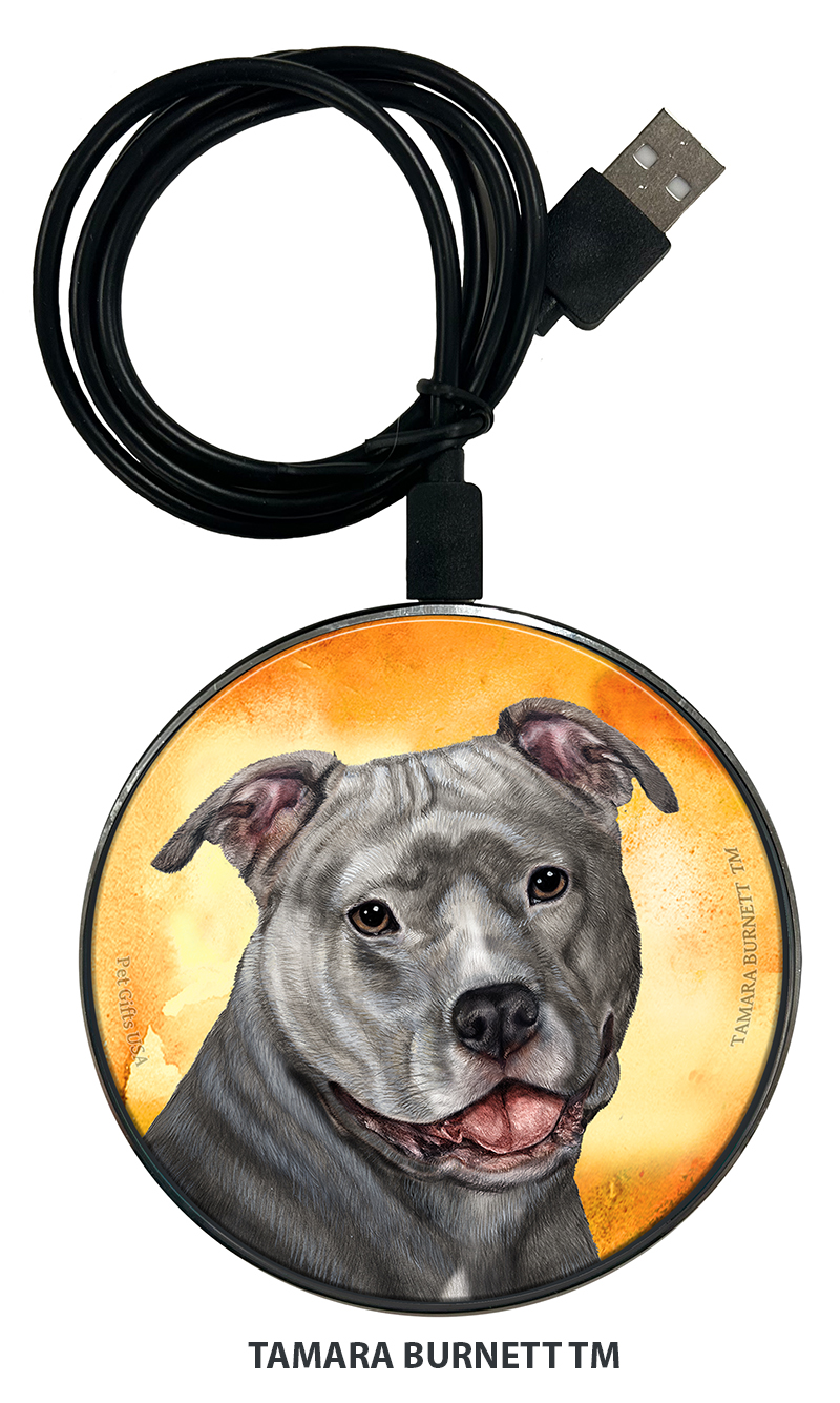 Pit Bull Blue Uncropped - Zoomies Phone Charger image