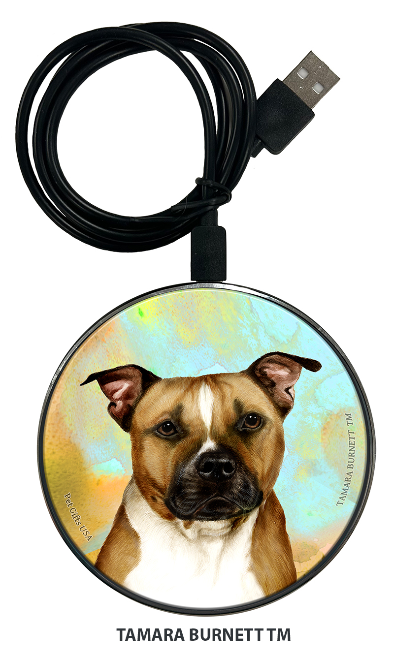 Pit Bull Brown and White Uncropped - Zoomies Phone Charger image