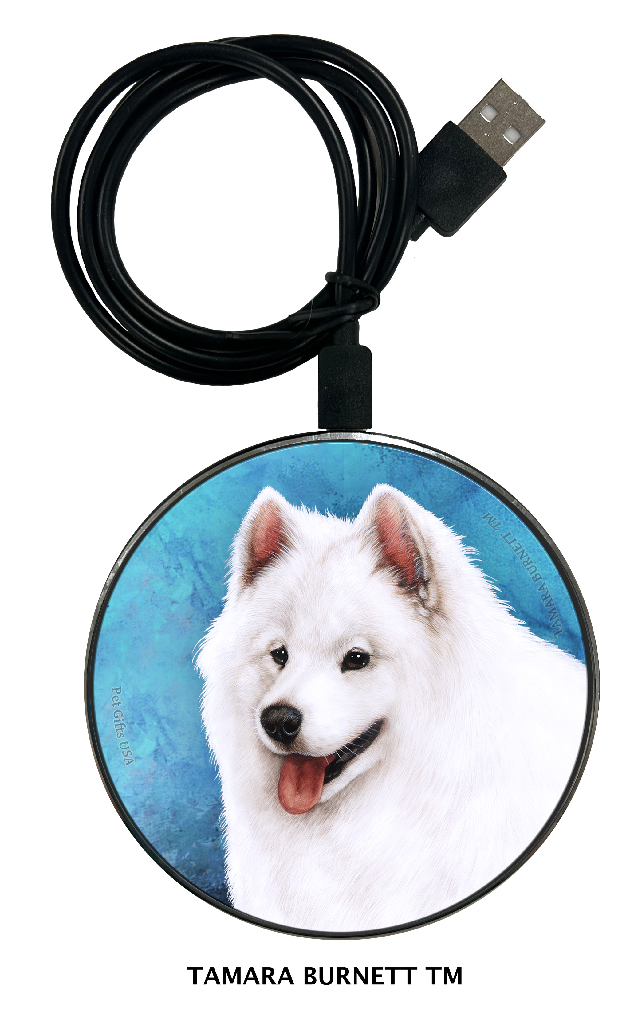 An image of product 30151 - Samoyed - Zoomies Phone Charger