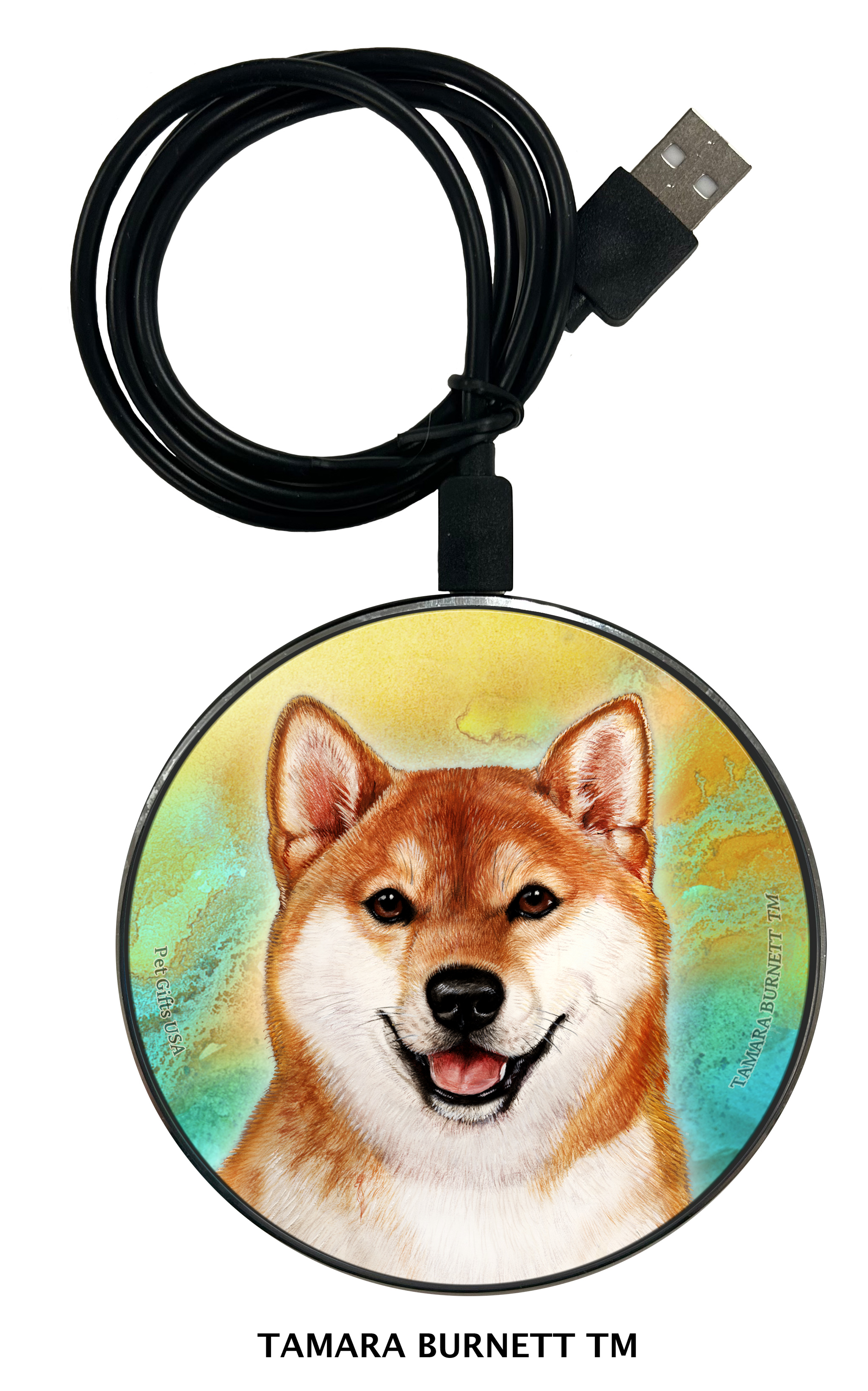 An image of product 30155 - Shiba Inu Red and White - Zoomies Phone Charger