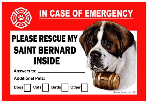 Saint Bernard Pet Savers - Emergency Cling image sized 500 x 348
