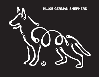 German Shepherd - Window Tattoo image sized 383 x 300