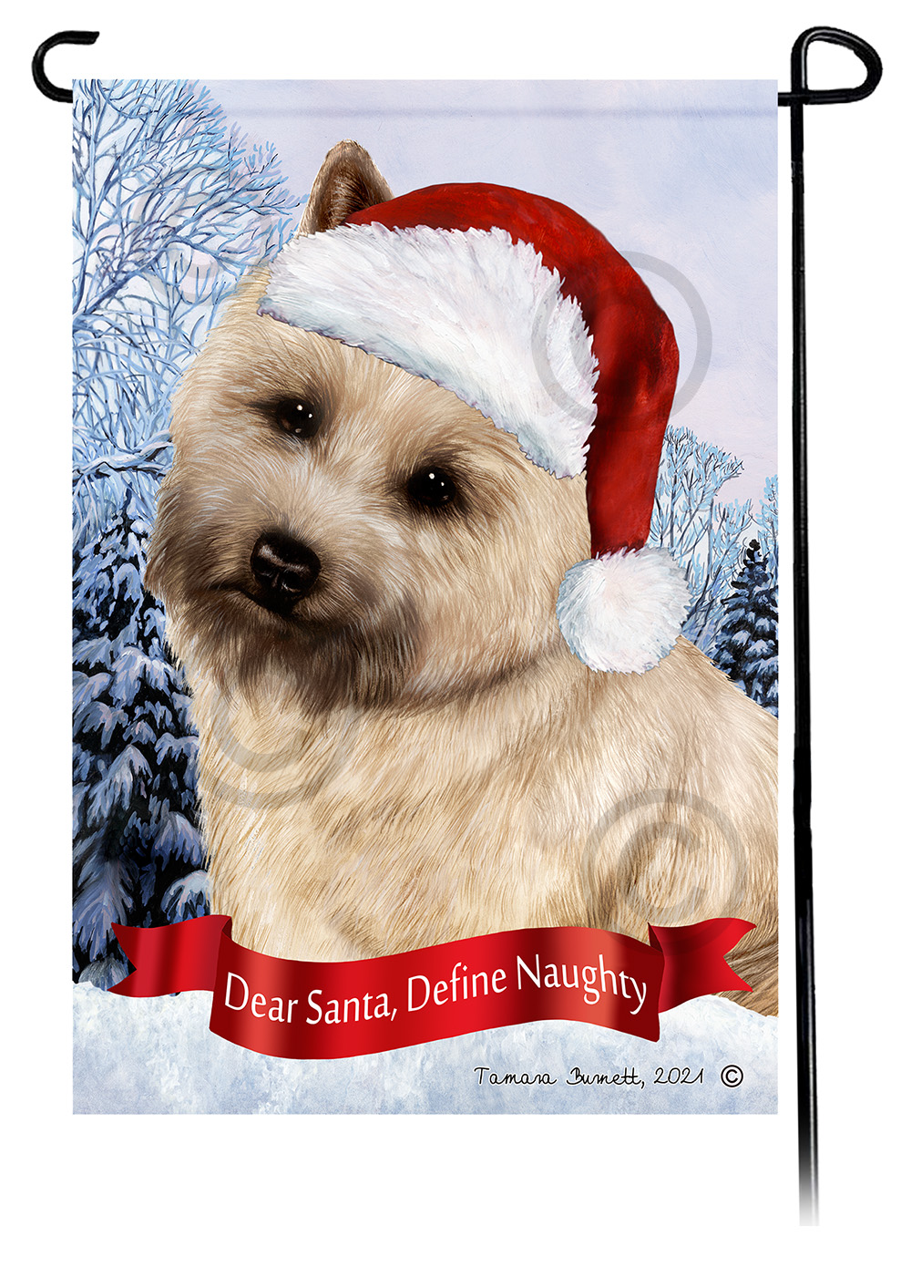 Cairn Wheaten Dear Santa, Define Naughty - Garden Flag image