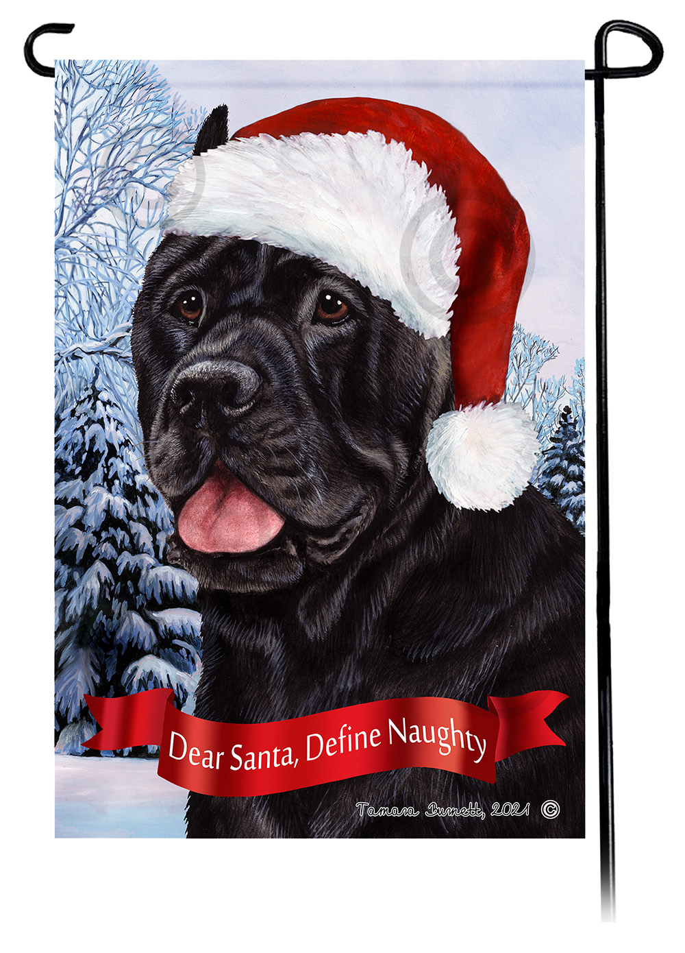 Cane Corso Black Dear Santa, Define Naughty - Garden Flag image Cane Corso Black Dear Santa, Define Naughty - Garden Flag image