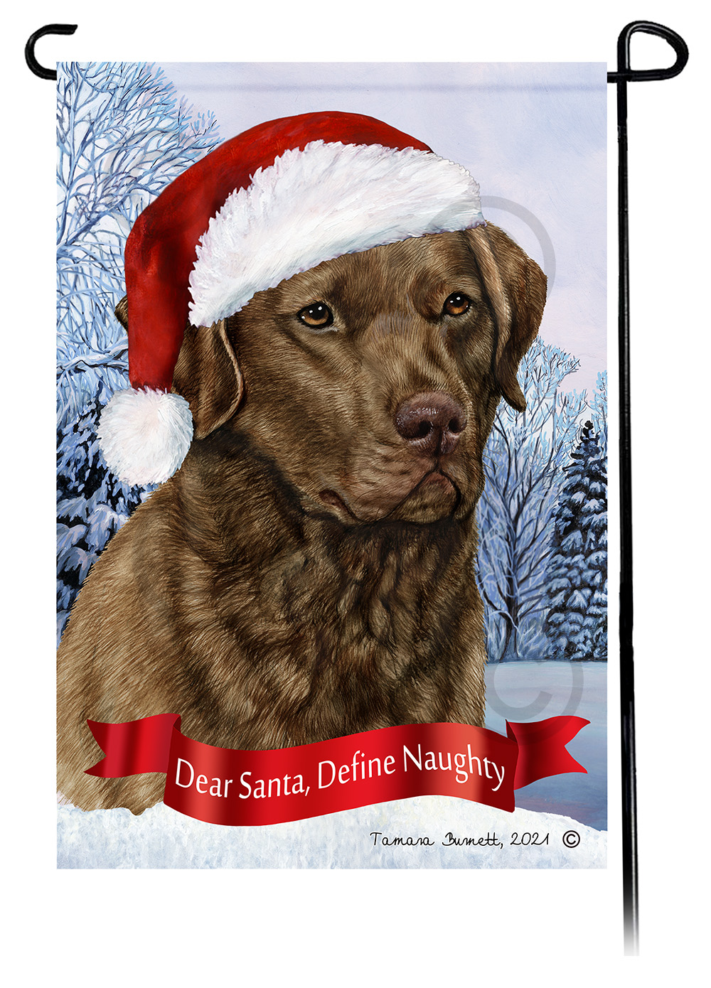 Chesapeake Bay Retriever Brown Dear Santa, Define Naughty - Garden Flag image Chesapeake Bay Retriever Brown Dear Santa, Define Naughty - Garden Flag image