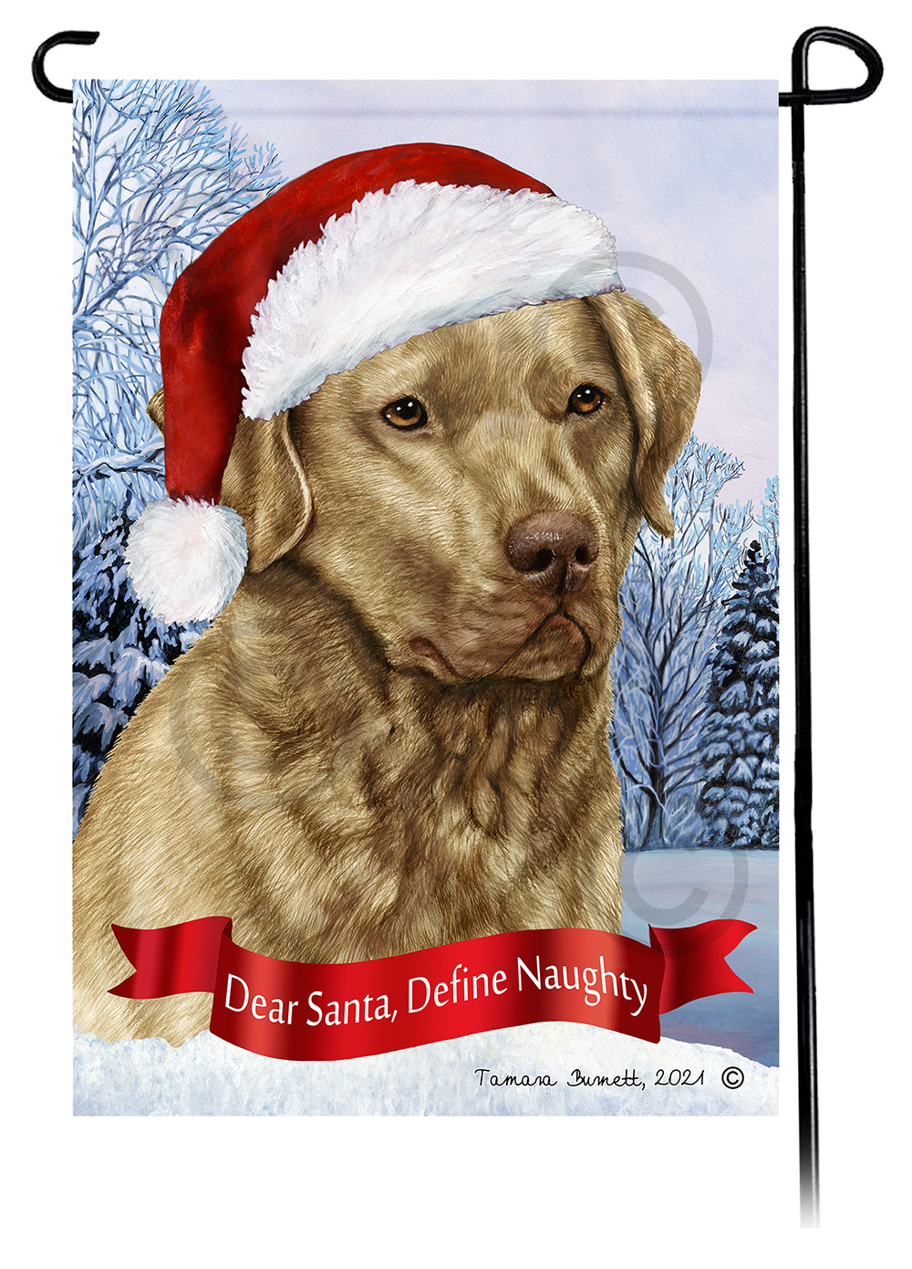 Chesapeake Bay Retriever Dead Grass Dear Santa, Define Naughty - Garden Flag image Chesapeake Bay Retriever Dead Grass Dear Santa, Define Naughty - Garden Flag image