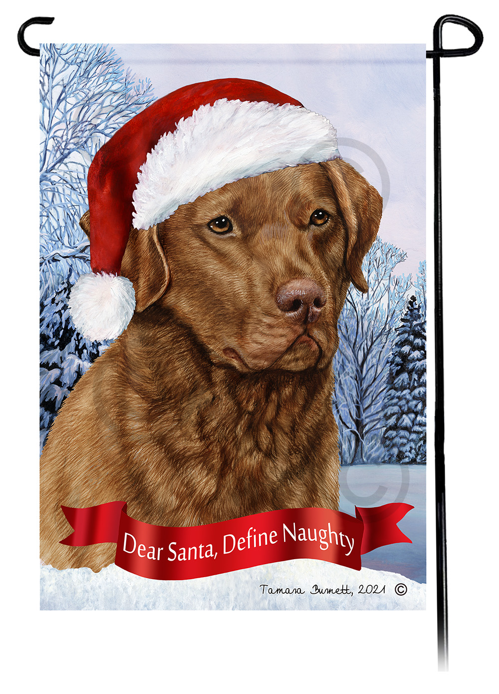 Chesapeake Bay Retriever Red Dear Santa, Define Naughty - Garden Flag image Chesapeake Bay Retriever Red Dear Santa, Define Naughty - Garden Flag image