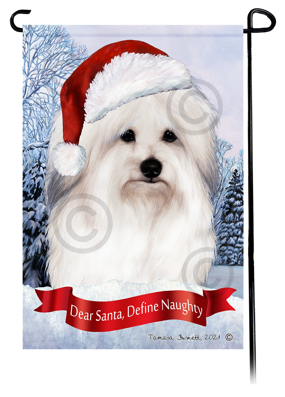 Coton De Tulear Dear Santa, Define Naughty - Garden Flag image
