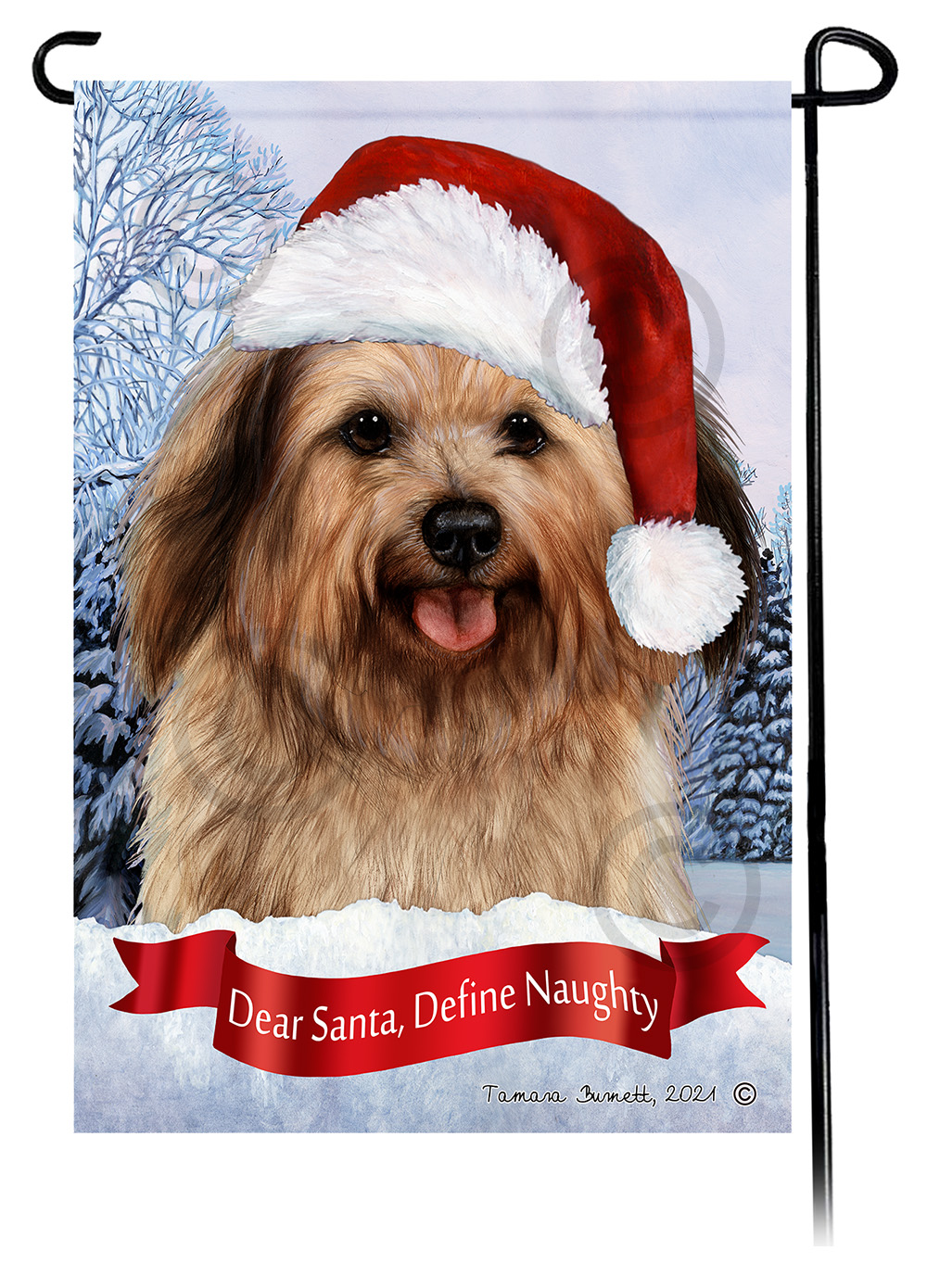 Havanese Fawn Sable Dear Santa, Define Naughty - Garden Flag Image