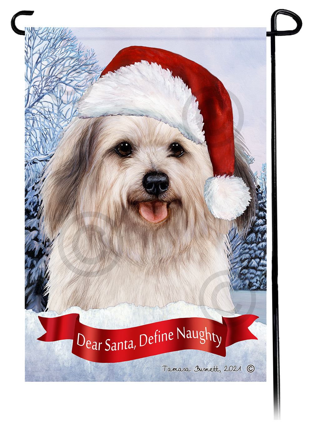 Havanese Grey Sable Dear Santa, Define Naughty - Garden Flag Image