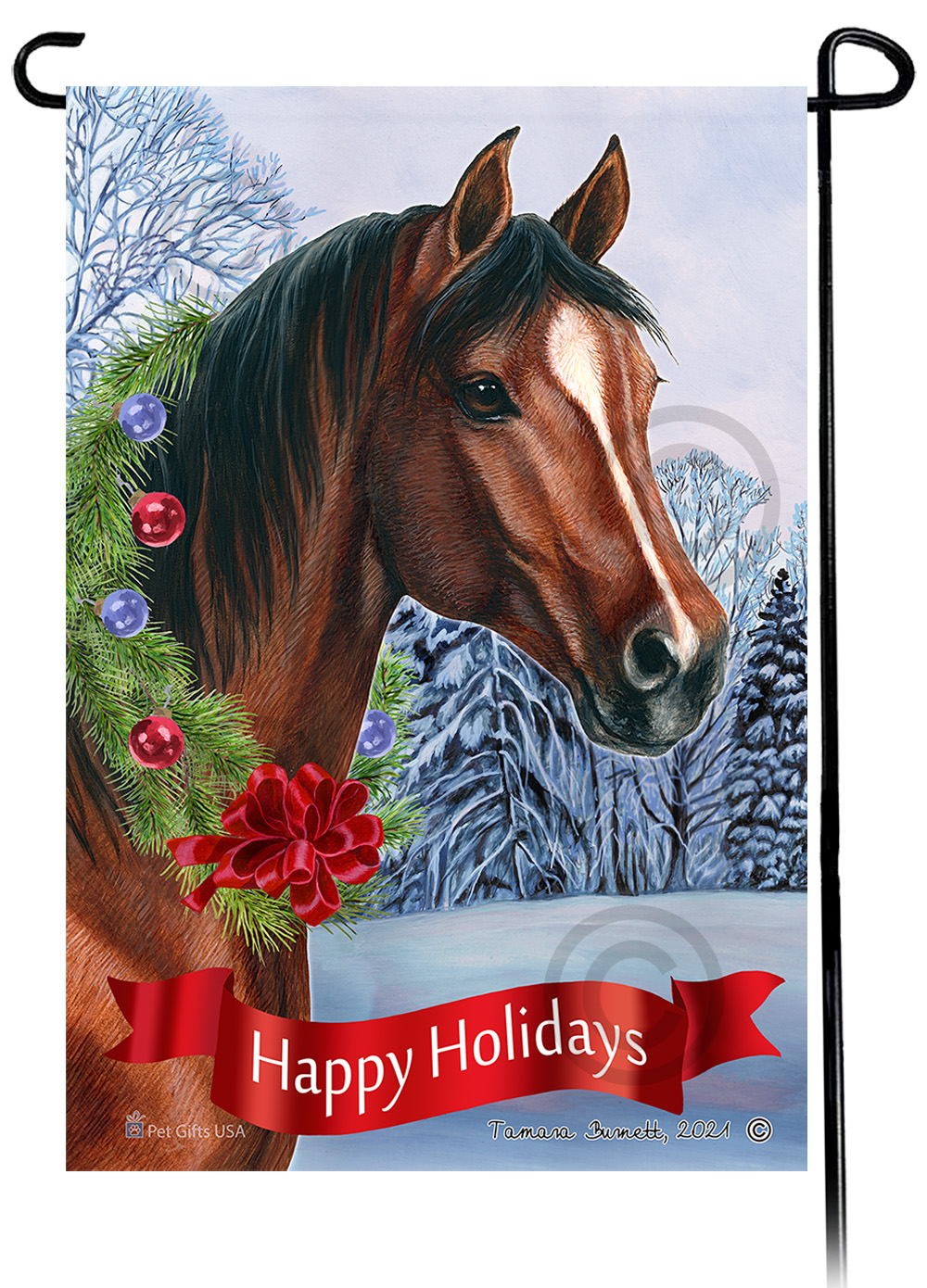Quarter Horse Bay Dear Santa, Define Naughty - Garden Flag image