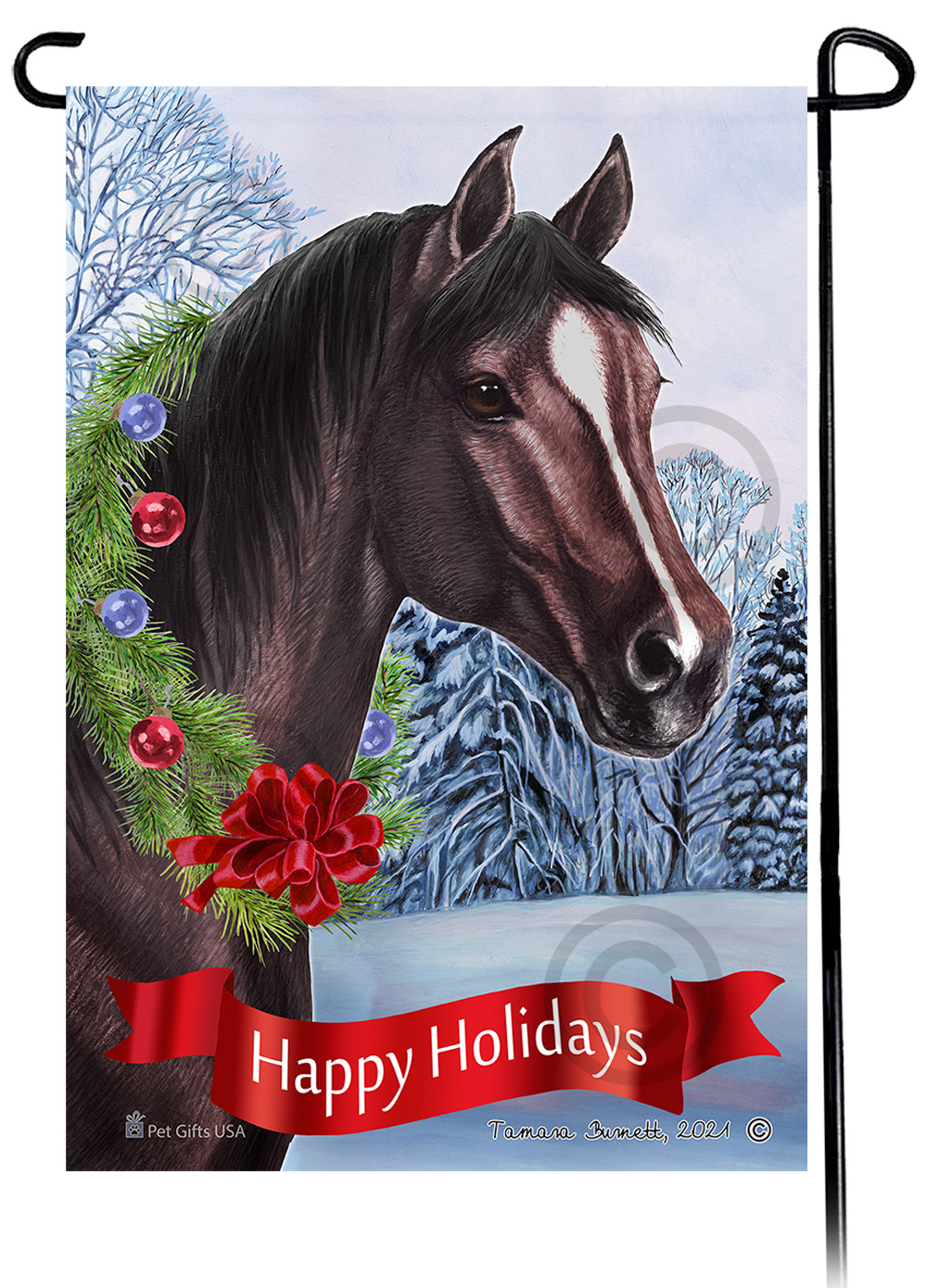 Quarter Horse Brown Dear Santa, Define Naughty - Garden Flag image