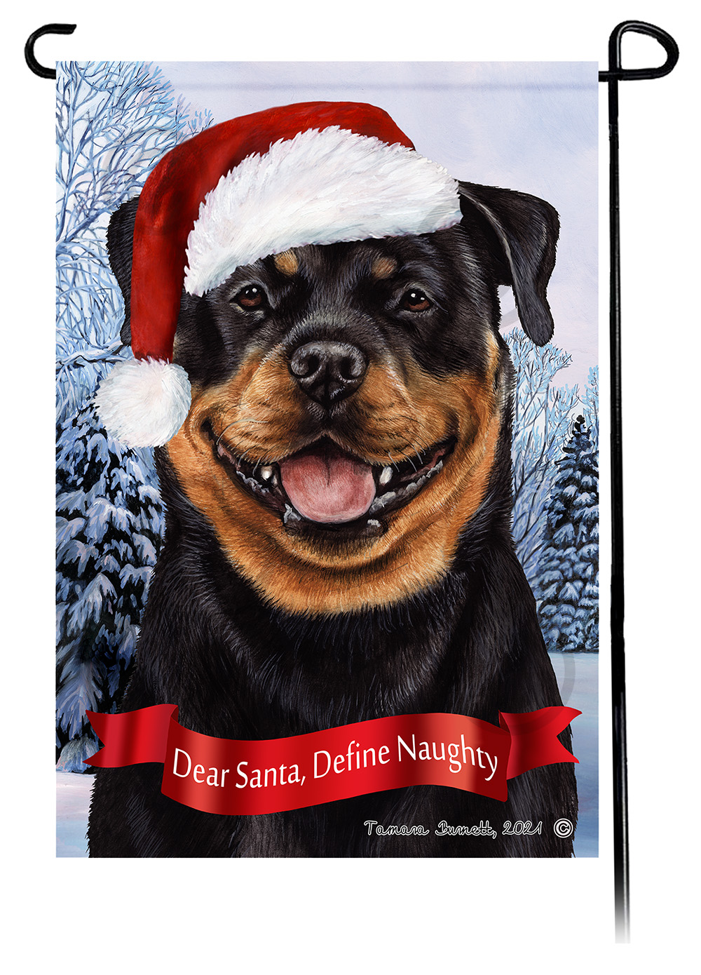 Rottweiler Dear Santa, Define Naughty - Garden Flag image