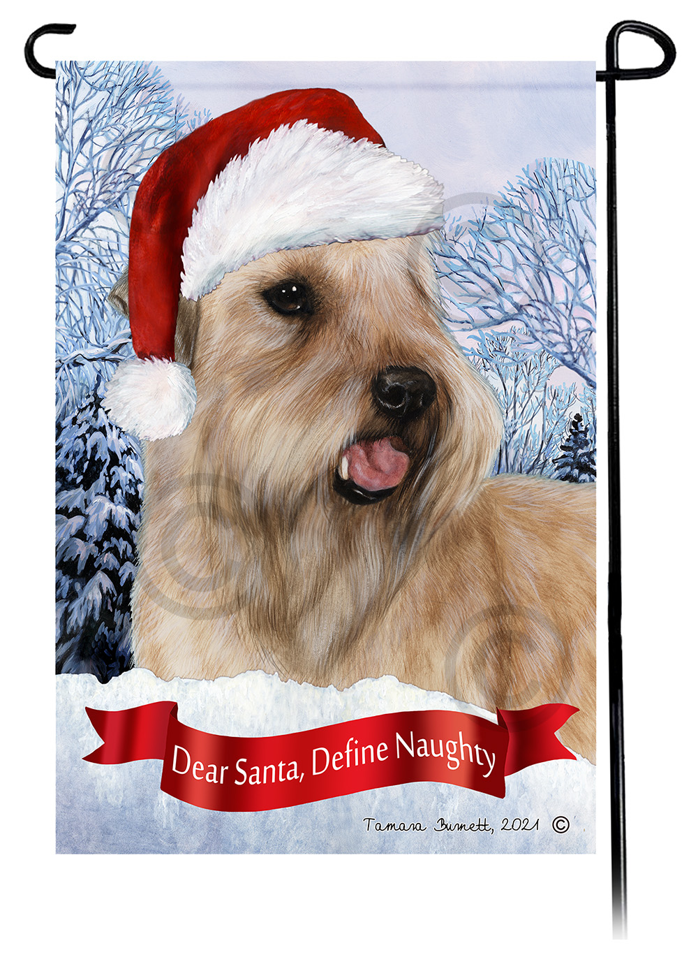 Soft Coated Wheaten Show Cut Dear Santa, Define Naughty - Garden Flag image