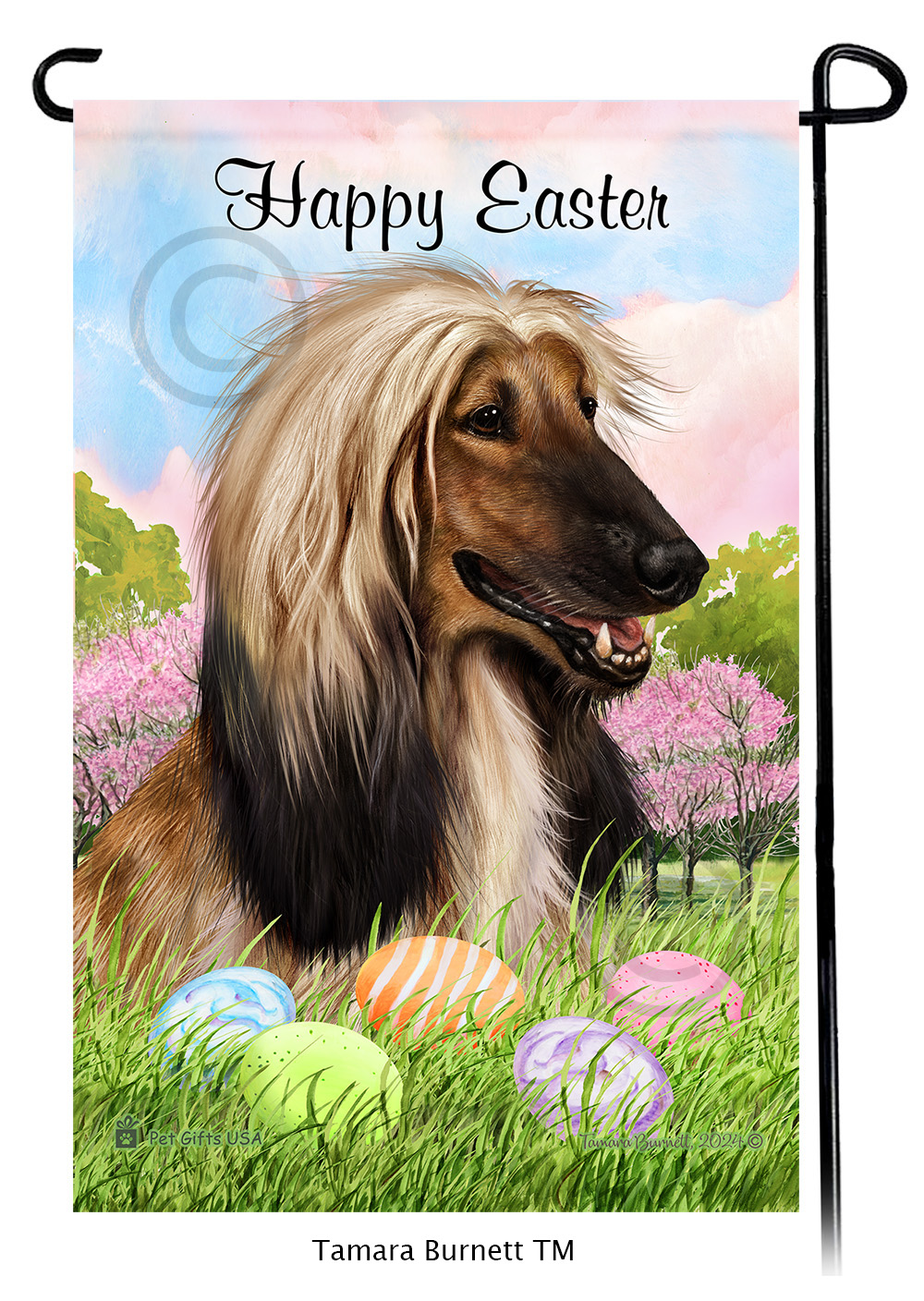 Afghan Happy Easter Garden Flag image