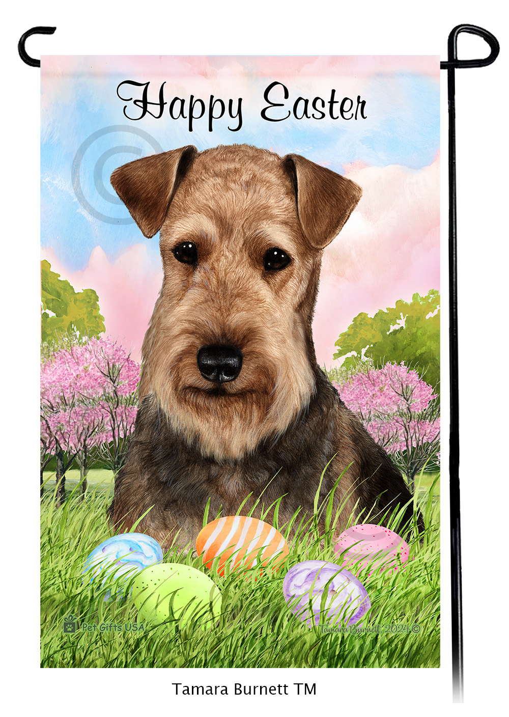 Airedale Happy Easter Garden Flag image