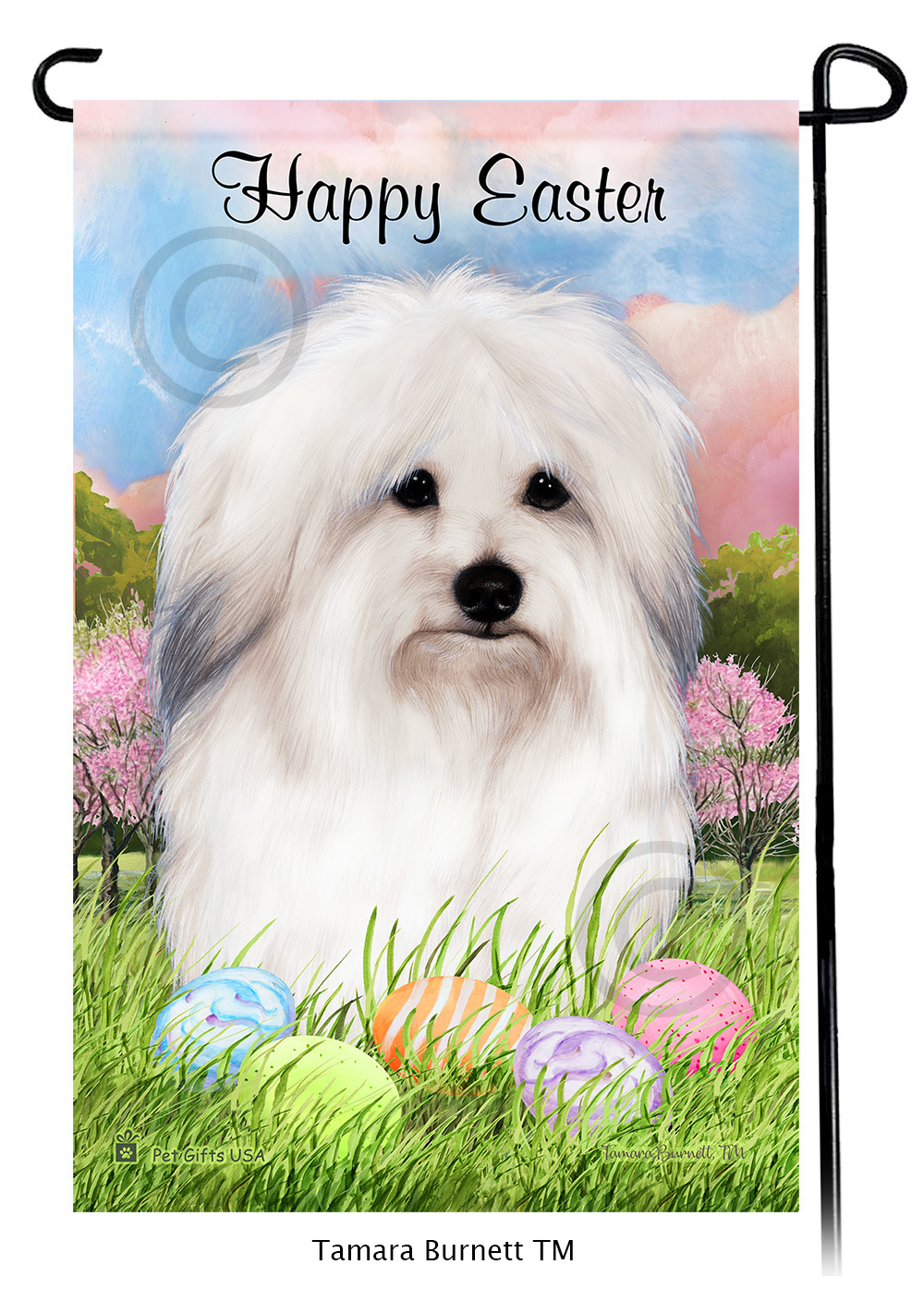 Coton de Tulear  Happy Easter Garden Flag image