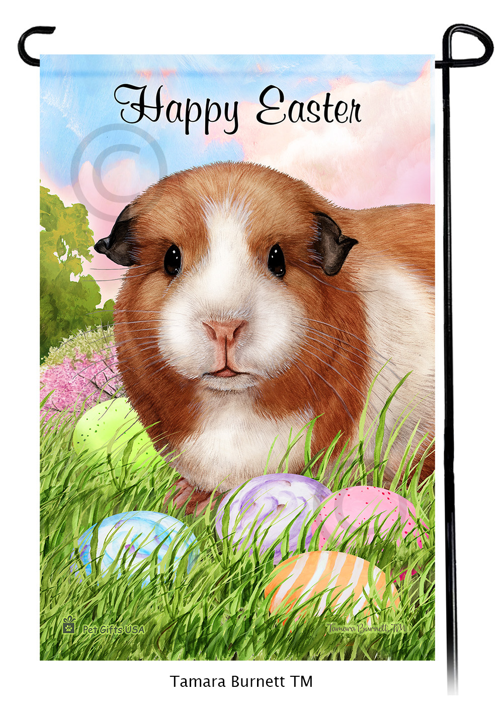 Guinea Pig American Happy Easter Garden Flag image Guinea Pig American Happy Easter Garden Flag image