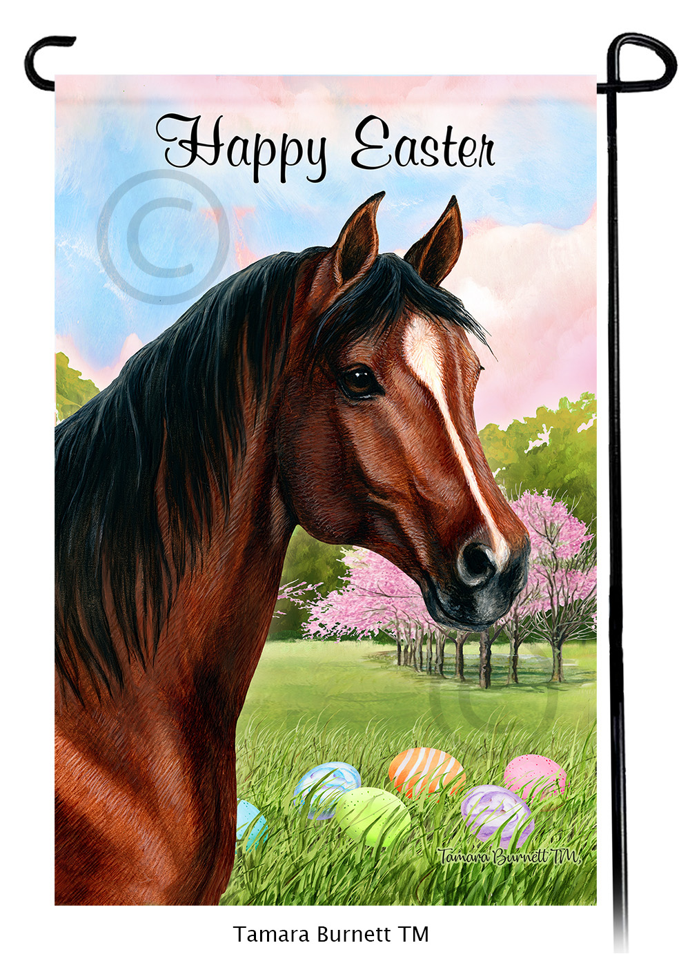 Quarter Horse Bay Happy Easter Garden Flag image