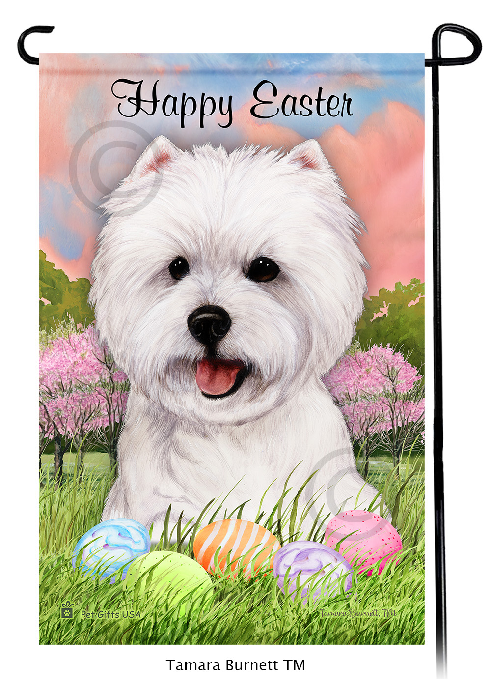 Westie Style 2 Happy Easter Garden Flag image