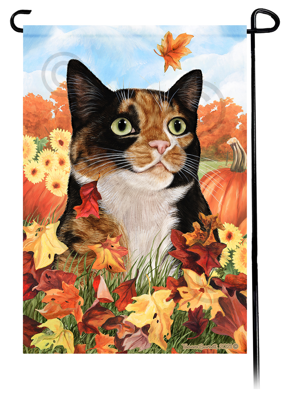 Tortoiseshell Falling Leaves - Garden Flag image