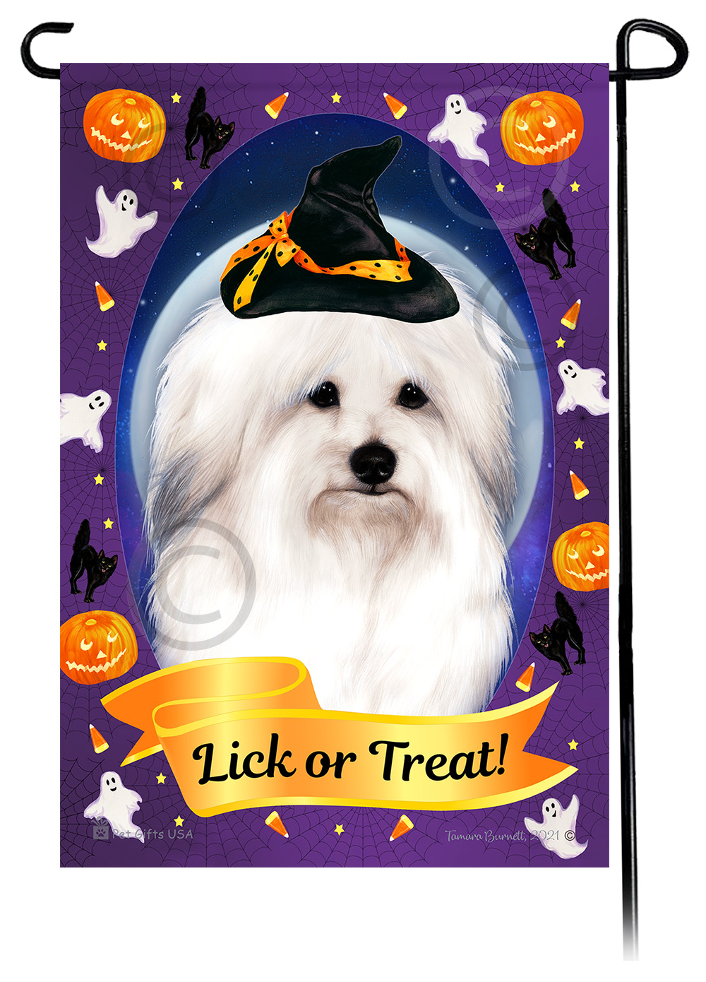 Coton de Tulear - Halloween Howls Garden Flag