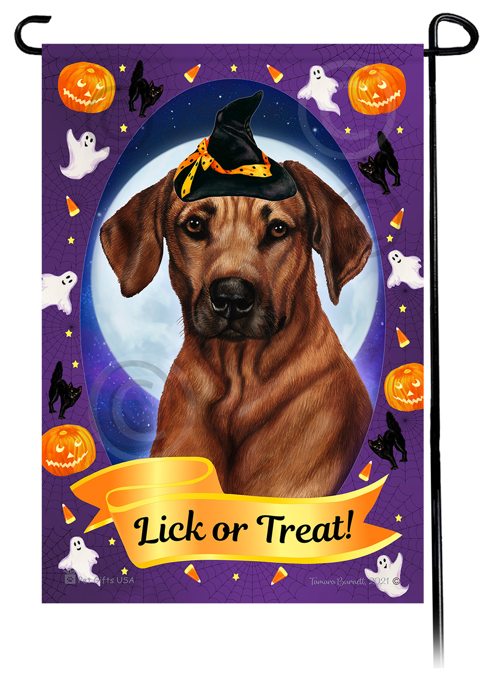 Rhodesian Ridgeback - Halloween Howls Garden Flag