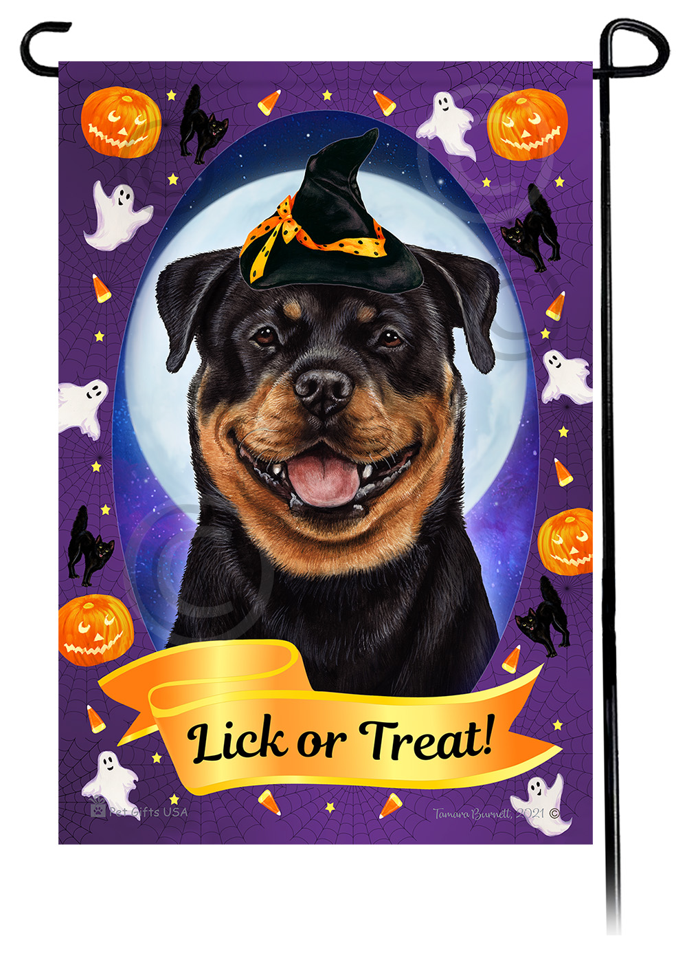Rottweiler - Halloween Howls Garden Flag