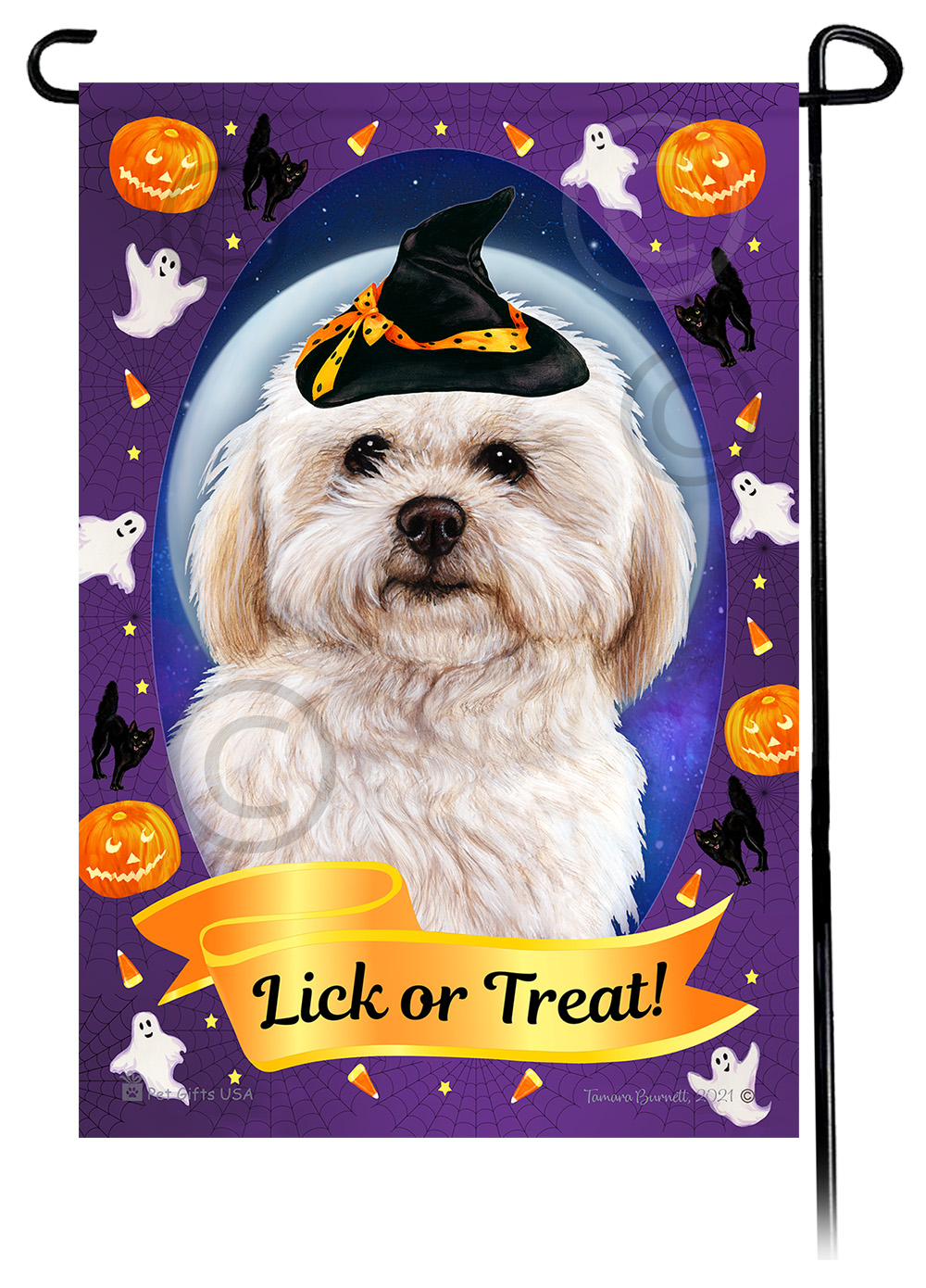 Shih Poo - Halloween Howls Garden Flag