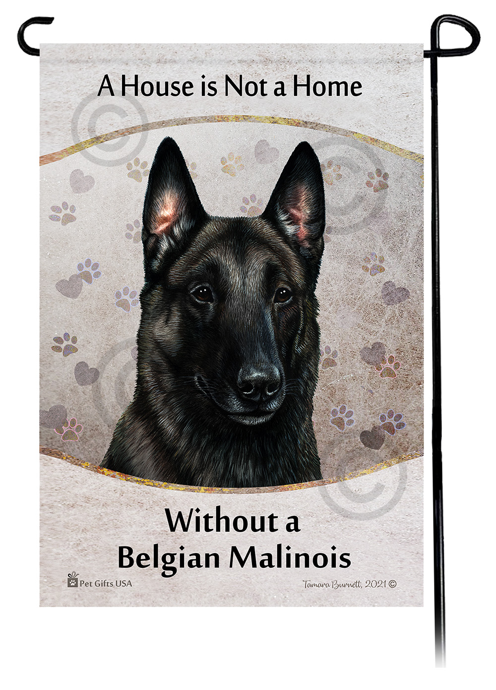 Belgian Malinois Black A House Is Not A Home - Garden Flag image