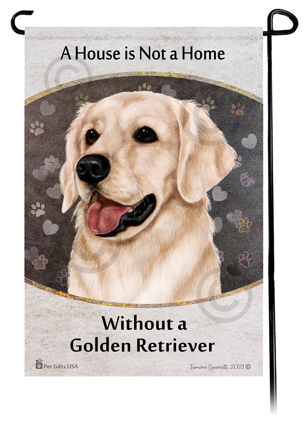 Golden Retriever White A House Is Not A Home - Garden Flag image