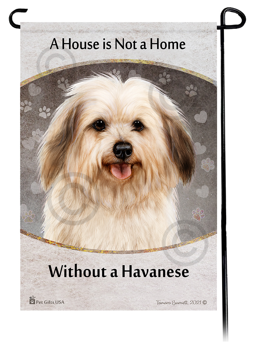 Havanese Cream Sable (Puppy) A House Is Not A Home - Garden Flag image