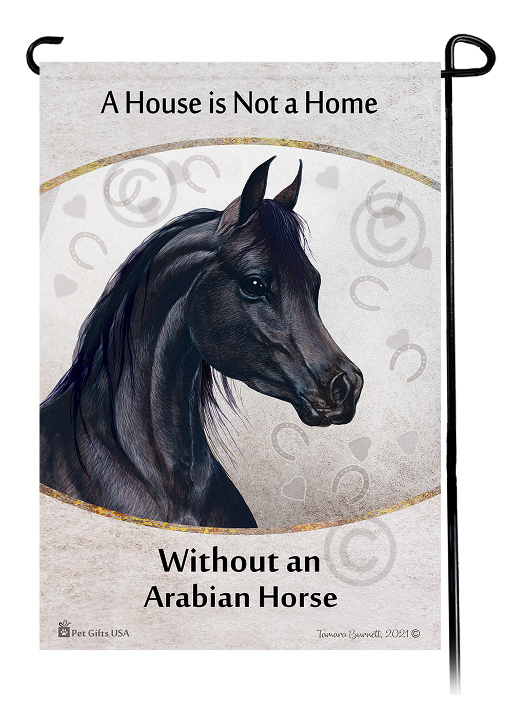 Arabian Horse Black A House Is Not A Home - Garden Flag image Arabian Horse Black A House Is Not A Home - Garden Flag image