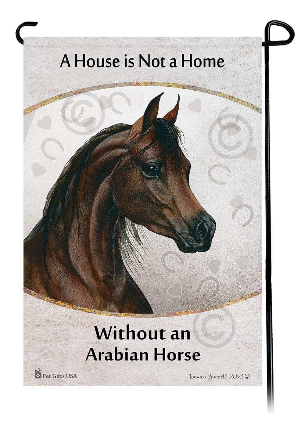 Arabian Horse Chestnut A House Is Not A Home - Garden Flag image Arabian Horse Chestnut A House Is Not A Home - Garden Flag image