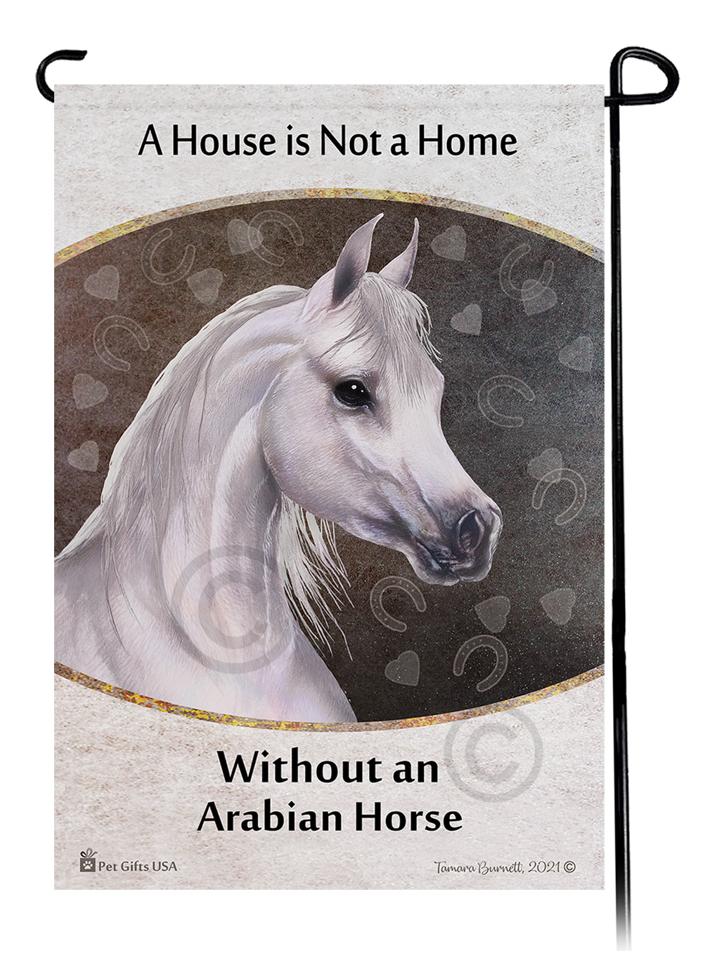 Arabian Horse Grey A House Is Not A Home - Garden Flag image Arabian Horse Grey A House Is Not A Home - Garden Flag image