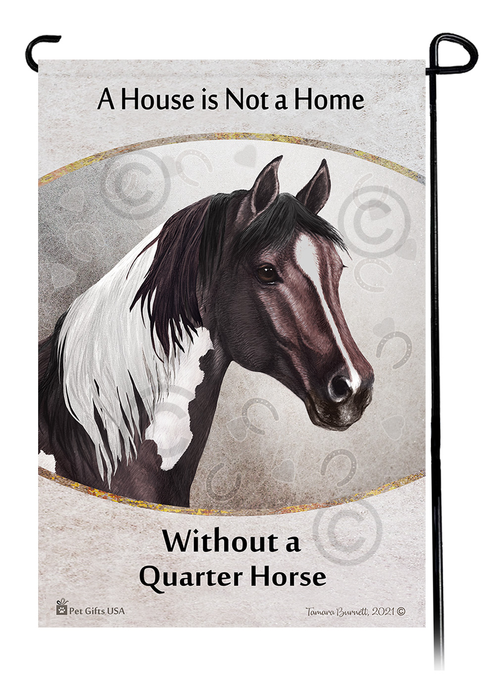 Quarter Horse Brown Paint A House Is Not A Home - Garden Flag image Quarter Horse Brown Paint A House Is Not A Home - Garden Flag image