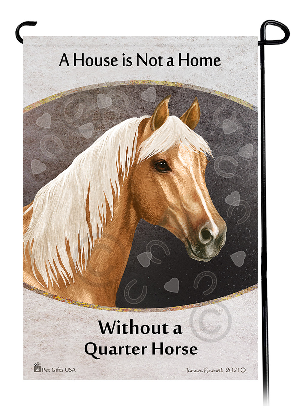 Quarter Horse Palomino A House Is Not A Home - Garden Flag image Quarter Horse Palomino A House Is Not A Home - Garden Flag image