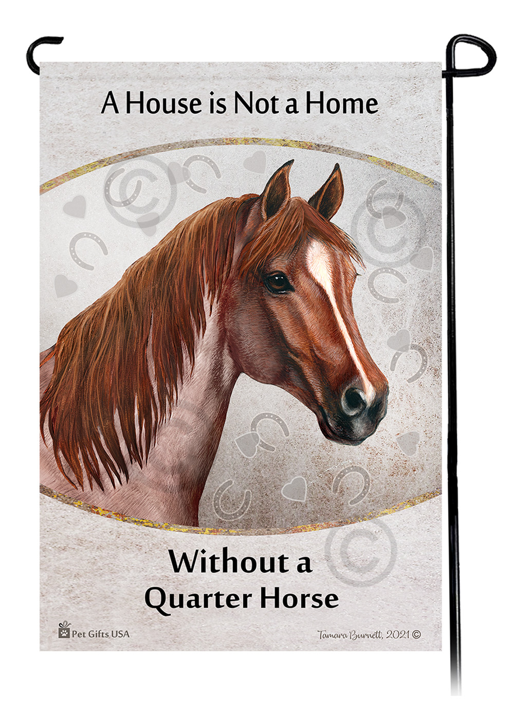 Quarter Horse Strawberry Roan A House Is Not A Home - Garden Flag image Quarter Horse Strawberry Roan A House Is Not A Home - Garden Flag image