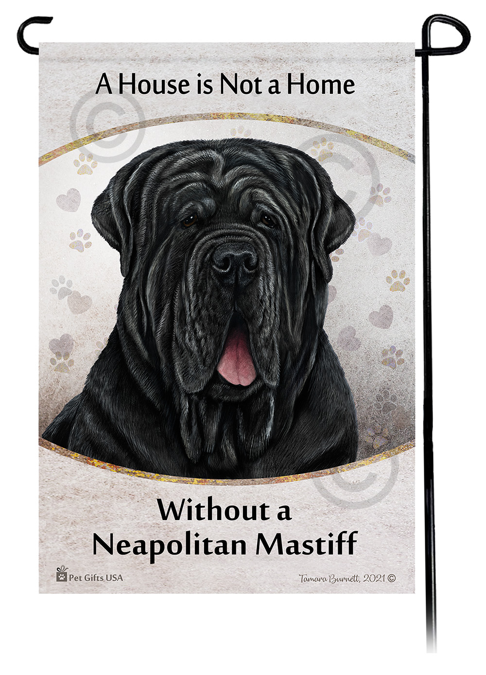 Neo Mastiff Black Uncropped A House Is Not A Home - Garden Flag Image