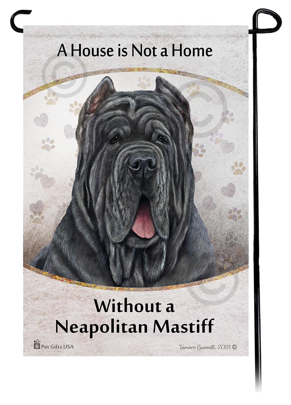 Neo Mastiff Blue Cropped A House Is Not A Home - Garden Flag image