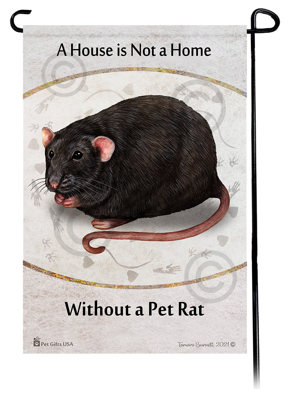 Rat Black Solid A House Is Not A Home - Garden Flag Image