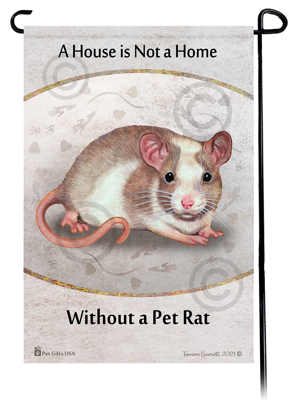 Rat Tan & White Pied A House Is Not A Home - Garden Flag image