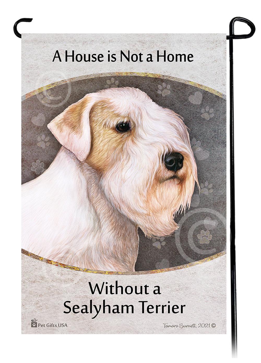 Sealyham Terrier White and Lemon A House Is Not A Home - Garden Flag image