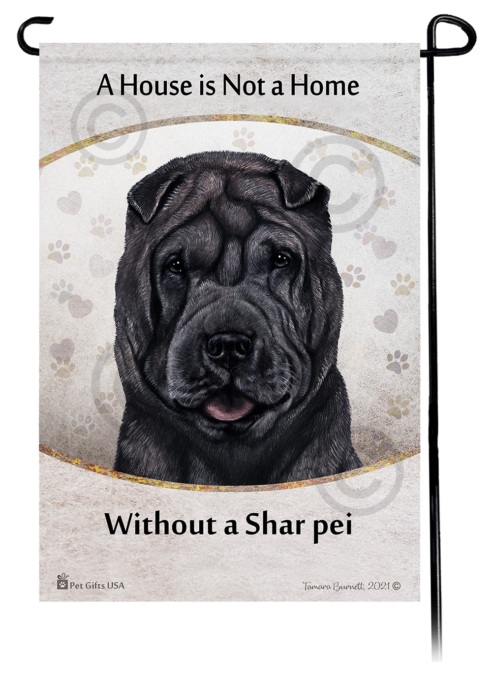 Shar Pei Black A House Is Not A Home - Garden Flag image