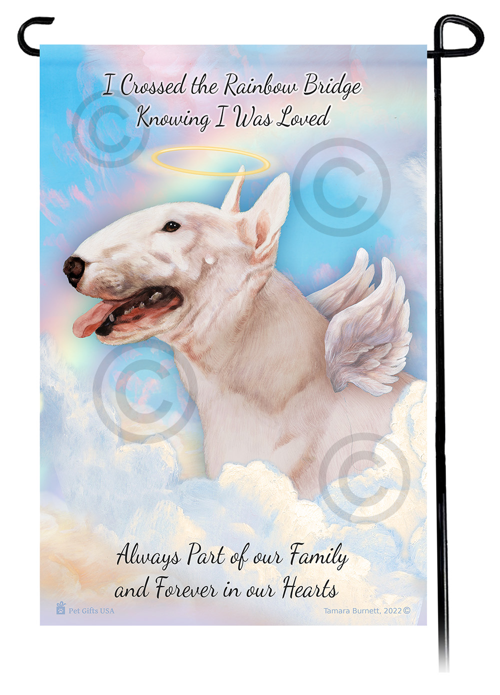 Bull Terrier White Memorial Flag Image