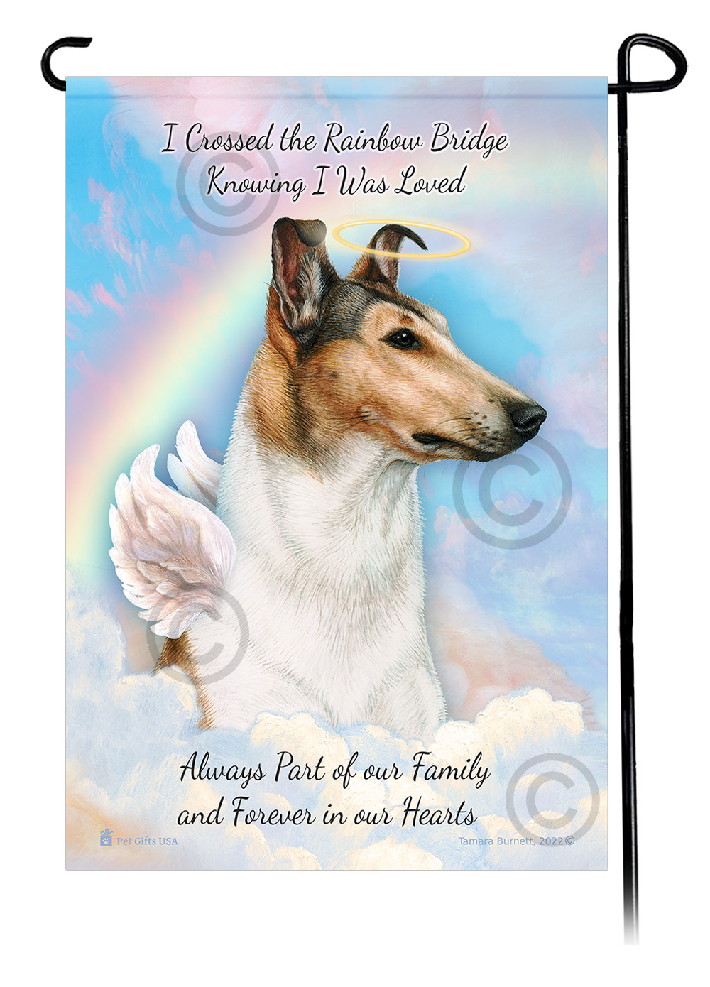 Smooth Collie Sable & White Memorial - Garden Flag image
