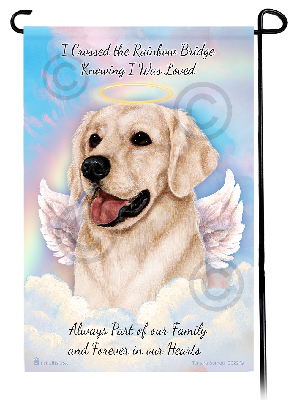 Golden Retriever White Memorial Flag image