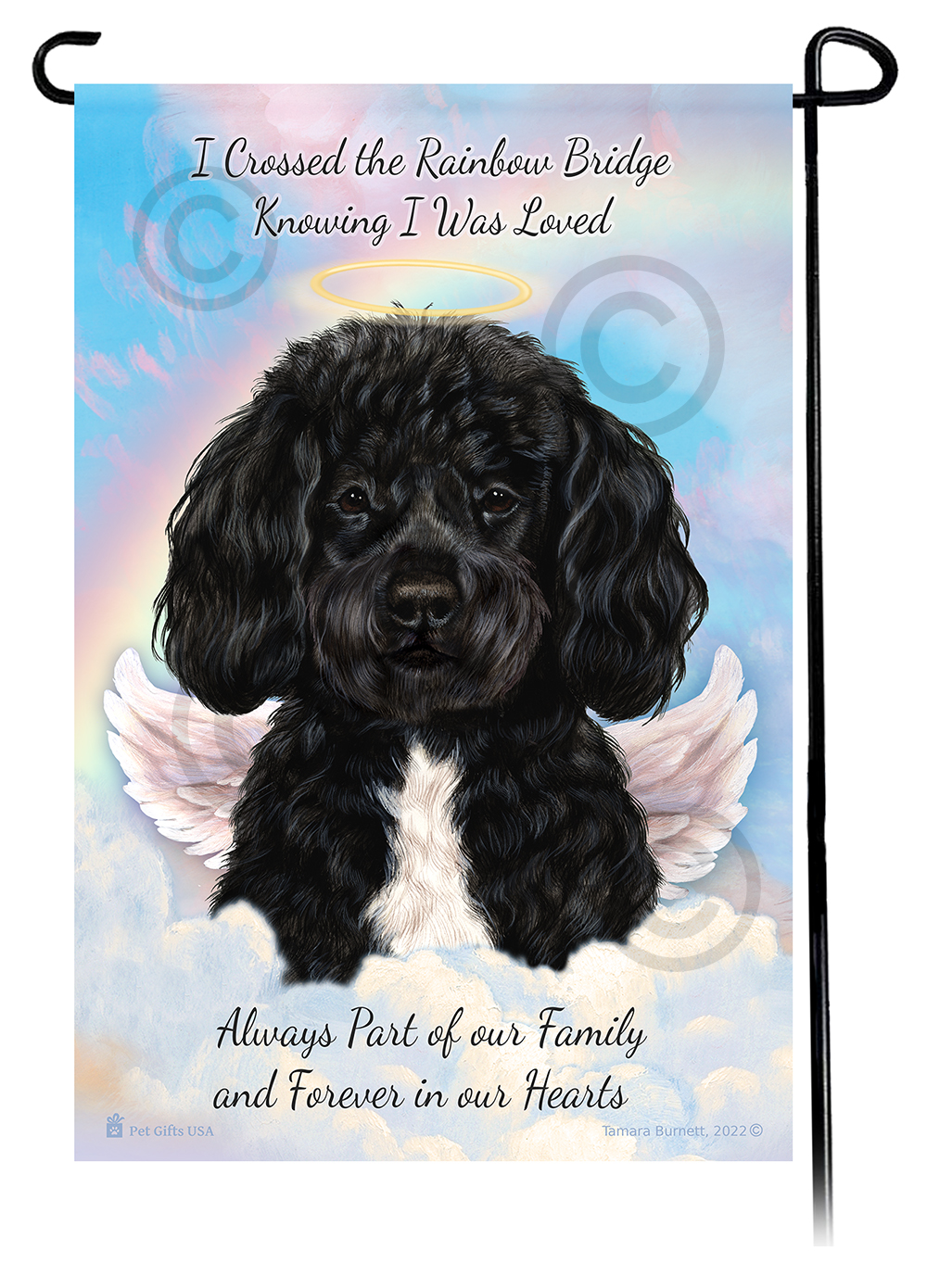 Portuguese Water Dog Black Bearded Memorial Flag image